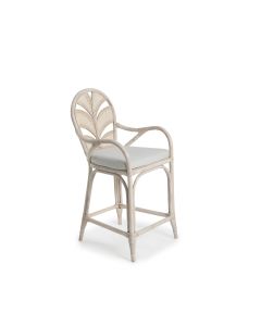 Caribbean Plantation Style Kitchen Counter Bar Stool Antique White, W 55cm D 55cm H 110cm (RRP $1399)