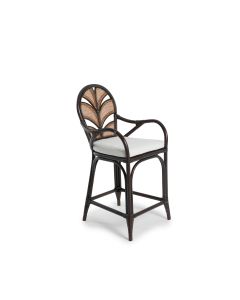 Caribbean Plantation Style Kitchen Counter Bar Stool Coffee Bean, W 55cm D 55cm H 110cm (RRP $1399)