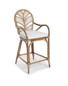 Caribbean Plantation Style Kitchen Counter Bar Stool Mud Grey, W 55cm D 55cm H 110cm (RRP $1399)