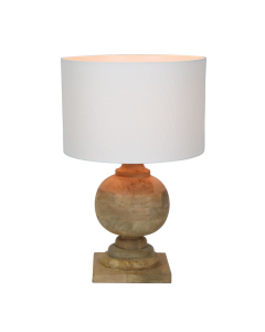 Coach - Natural - Turned Wood Ball Balustrade Table Lamp (RRP $715)