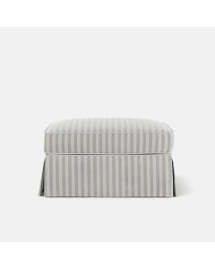 Noosa Hamptons Ottoman Natural Stripe, D 83cm W 83cm H 45cm (RRP $799)