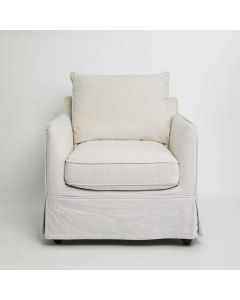 Noosa Hamptons Armchair Beige, W 91cm D 90cm H 80cm (RRP $1699)