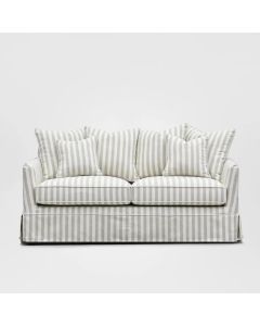 Noosa Hamptons 2 Seat Sofa Natural Stripe, W170cm × D90cm × H80cm (RRP $2299)