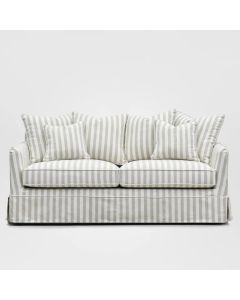 Noosa Hamptons 3 Seat Sofa Natural Stripe, W221cm × D90cm × H80cm (RRP $3299)