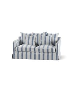 Noosa Hamptons 2 Seat Sofa Bed Noosa Blue Sky Stripe, W170cm x D91cm X H80cm (RRP $3299)