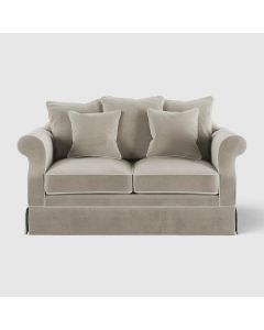 Avalon Hamptons 2 Seat Sofa Natural W/White Piping, W 174 D 96cm H 81cm (RRP $2599)