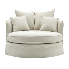 Noosa Hamptons Snuggle Chair Beige, L 135cm W 135cm H 80cm (RRP $2999)
