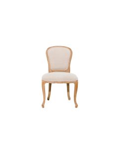 Louis XV1 Oak & Linen Dining Chair, L 60cm W 52cm H 96cm (RRP $699)