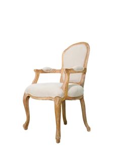 Louis VX1 Carver Chair Oak & Linen Dining Chair, L 63cm W 63.5cm H 96cm (RRP $899)