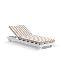 "Hawaii" Hamptons Style Aluminium Sun Lounge in White with Sunbrella Cushion (RRP $2299)
