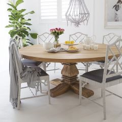 "Seminyak" Resort Style Timber 180cm Round Dining Table, Mindi SEATS 8-10 (RRP $3499)