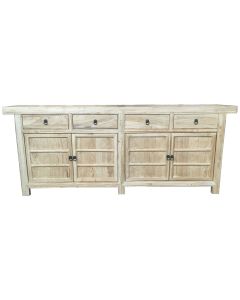 "Kingscliff" Recycled Elm Timber 4 Door 4 Drawer Sideboard, 220cm x 45cm x 85cm (RRP $2999)