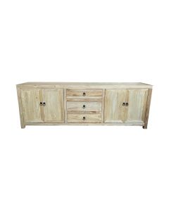 "Kingscliff" Recycled Elm Timber 4 Door TV Entertainment Unit, 200cm x 42cm x 70cm (RRP $2499)