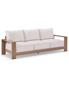 "Mackay" Superior Comfort Premium Quality Aluminium 3 Seater Outdoor Lounge – Mahogany / Bone W240 x D85 x H68 CM (RRP $2499)