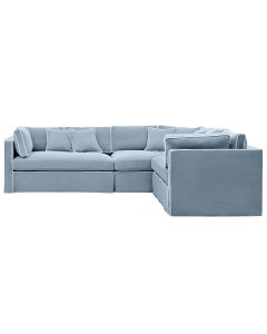 Marbella Modular Sofa Beach W/White Piping Right, W 150 D 100 H 85cm (RRP $6149)