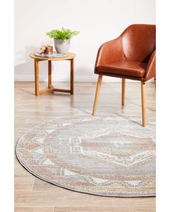 Mayfair Caitlen Hamptons Style Indoor Rug Grey Round
