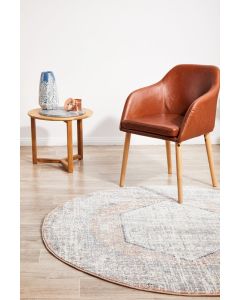 Mayfair Lorissa Hamptons Style Indoor Rug Peach Round