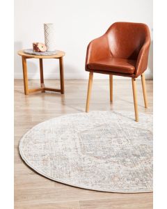 Mayfair Lorissa Hamptons Style Indoor Rug Silver Round