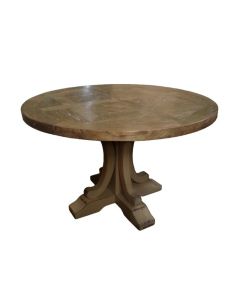 "Maison" Hamptons Style Round Dining Table Pedestal Base Reclaimed Elm, Natural Base 120cm (RRP $1799)