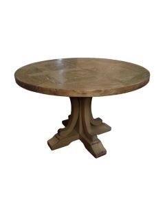 "Maison" Hamptons Style Round Dining Table Pedestal Base Reclaimed Elm, Natural Base 150cm (RRP $2999)