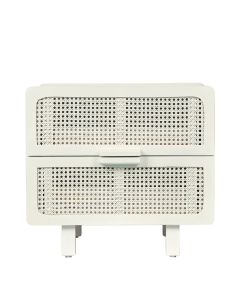 Hayme Bedside Table Chalk Off White, W 55cm x D 43cm x H 50cm (RRP $775)