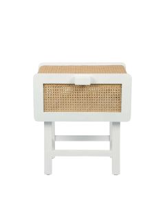 Zoe Bedside Table Chalk Off White, W 50cm x D 38cm x H 56cm (RRP $639)