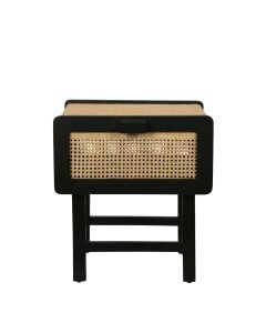 Zoe Bedside Table Black, W 50cm x D 38cm x H 56cm (RRP $639)