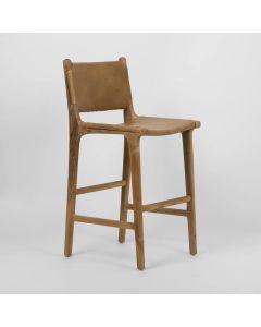 Marvin Kitchen Counter Stool with Back Toffee, D 52cm W 46cm H 95cm (RRP $1099)