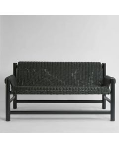 "Riven" Outdoor Occasional Sofa, H72cm x W150cm x D80cm Black (RRP $2499)