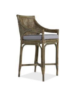 Raffles Plantation Style Kitchen Counter Bar Stool Mud Grey, W 78cm D 50cm H 99cm (RRP $1249)