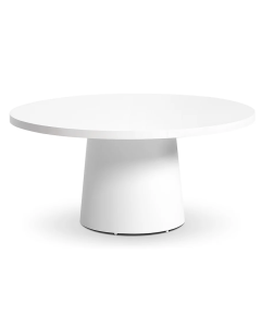 “Narrabeen” Superior Comfort Premium Quality 1.6m Round Ceramic Outdoor Dining Table – White Ø160 x H75 CM (RRP $4499)