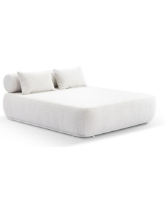 “Norfolk” Superior Comfort Premium Quality Outdoor Aluminium Double Sun Lounge Daybed – White Cream Boucle L182 x W160 x H69 CM (RRP $3499)