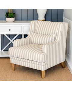 Bondi Hamptons Armchair Natural Stripe, W 92cm D 85cm H 94cm (RRP $1499)