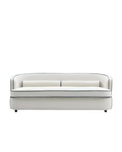 Brighton Modern Coastal 3 Seat Sofa Ivory with Blue Piping, D 85cm W 220cm H 80cm (RRP $3499)