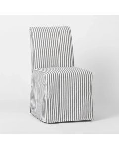 Collaroy Dining Chair with Slip Cover Blue Stripe,  D 59cm W 48cm H 87cm (RRP $599)