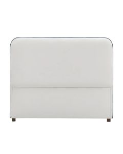 Brighton KIng Bedhead Ivory with Blue Piping, D 7cm W 190cm H 130cm (RRP $1199)