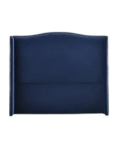 Mornington Bedhead King Blue Velvet, D 18cm W 200cm H 145cm (RRP $1699)