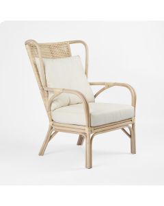 Duke Highback Armchair Natural Whitewash, L 83cm W 75cm H 103cm (RRP $1076)
