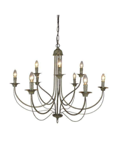 9 Arm Taupe Iron Chandelier 9 Lights (RRP $999)