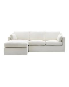 Clovelly Hamptons 3 Seat Left Chaise Sofa Ivory, W: 259 cm D: 166cm H: 80 cm (RRP $4999)