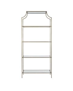 Palladium Brass Iron & Glass Shelf, L 91cm W 38cm H 204.5cm (RRP $1999)
