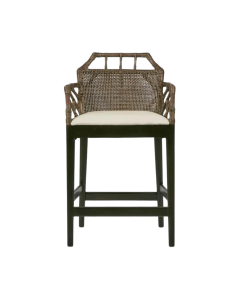 Baker Counter Stool with arms Soil Brown, W 60 D 58 H 92cm (RRP $795)