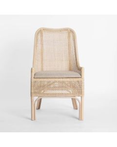 Southbeach Hamptons Dining Chair Natural Whitewash, W 54 D 56 H 96cm (RRP $449)