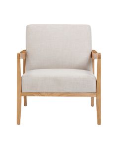 Preston Armchair Ash Natural Fabric, W 76cm x D 84cm x H 86cm (RRP $999)