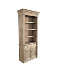 "Daydream" Hamptons Style Library One Bay Bookcase Weathered Oak, 108cmW x 45cmD x 230cmH (RRP $3999)