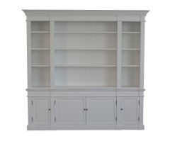 "Sanctuary" Hamptons Style Timber Bookcase Cabinet, White 240 × 45 × 230 cm (RRP $7999)
