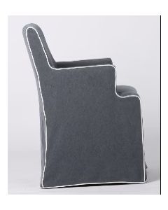 Collaroy Carver Dining Chair w/Arms with Slip Cover Navy with White Piping (RRP $799)