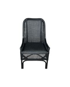 "Southbeach" Hamptons Style Rattan Cane Armchair Dining Chair, Black (RRP $449)