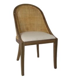 "Maldives" Hamptons Resort Style Rattan Dining Chair Natural with Mindi Timber Frame & Legs (RRP $599)