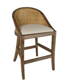 "Maldives" Hamptons Resort Style Barstool Natural Rattan with Mindi Timber Frame & Legs (RRP $549)